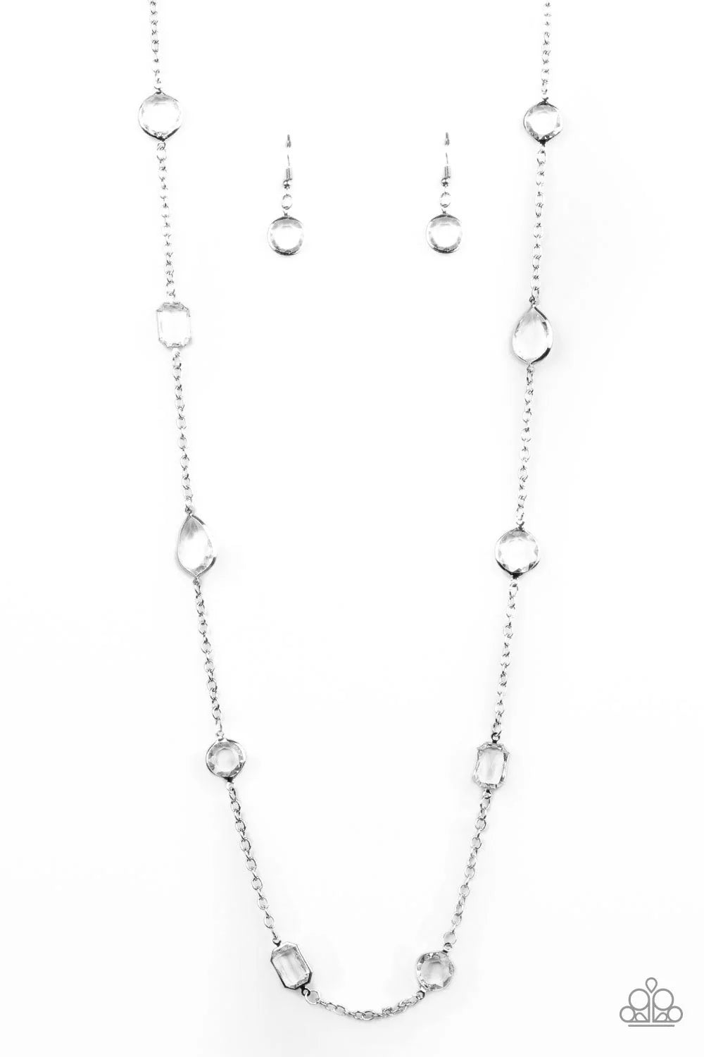 Glassy Glamorous - White Necklace - Paparazzi Accessories