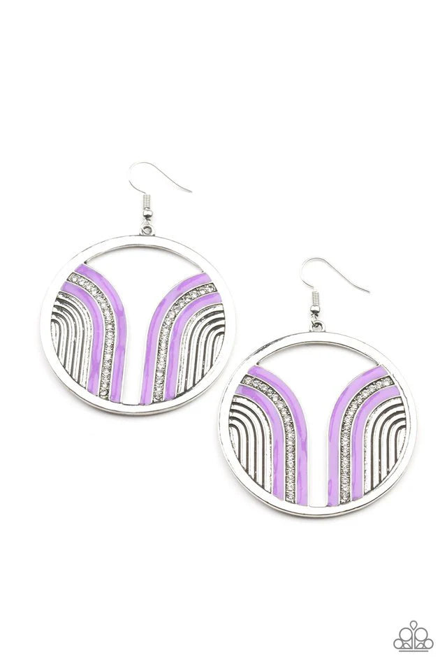 Paparazzi Earring ~ Delightfully Deco - Purple