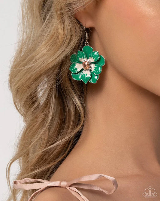 Paparazzi Earring ~ Tropical Treasure - Green