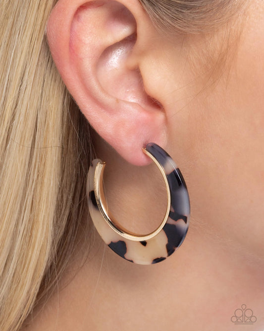 Paparazzi Patterned Promotion Earrings Brown