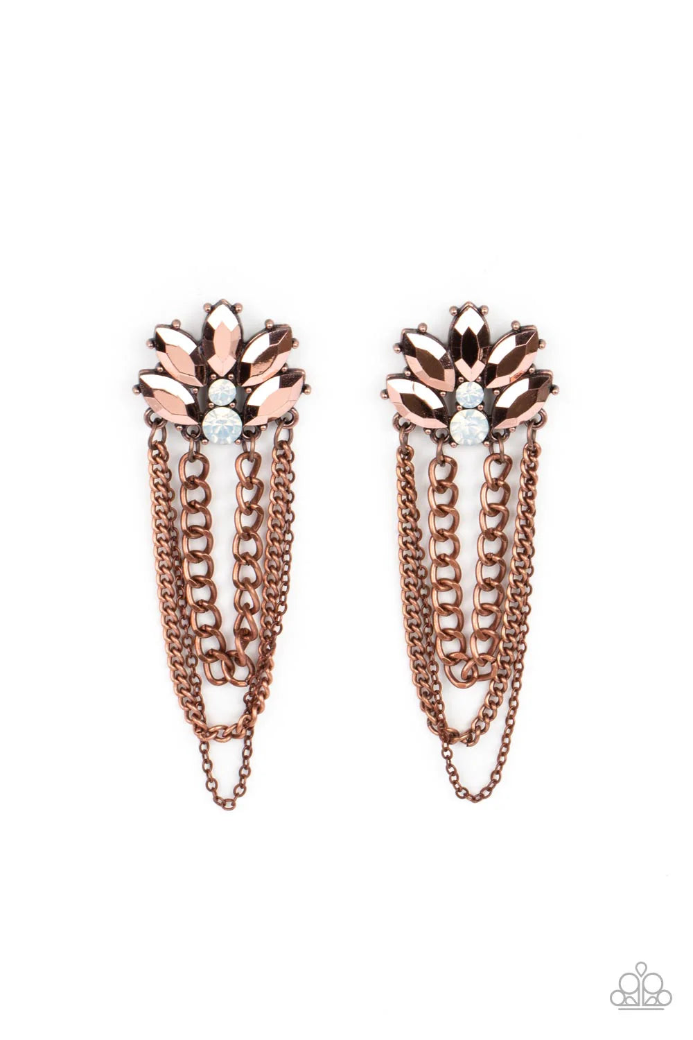 Paparazzi Reach for the SKYSCRAPERS - Copper Post Earrings