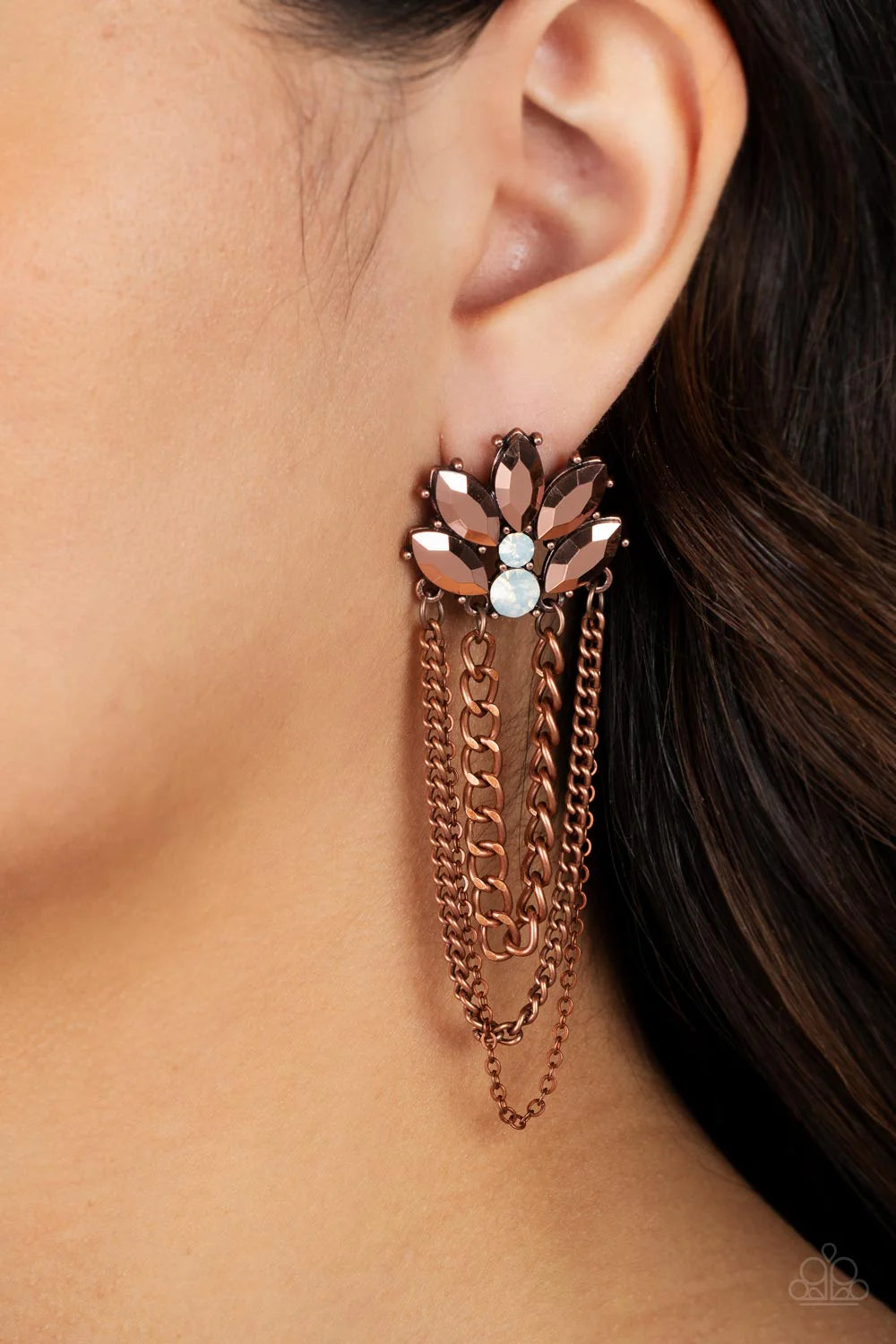 Paparazzi Reach for the SKYSCRAPERS - Copper Post Earrings