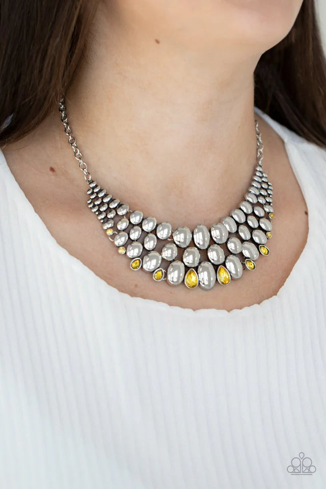 Paparazzi Necklace ~ Powerhouse Party - Yellow