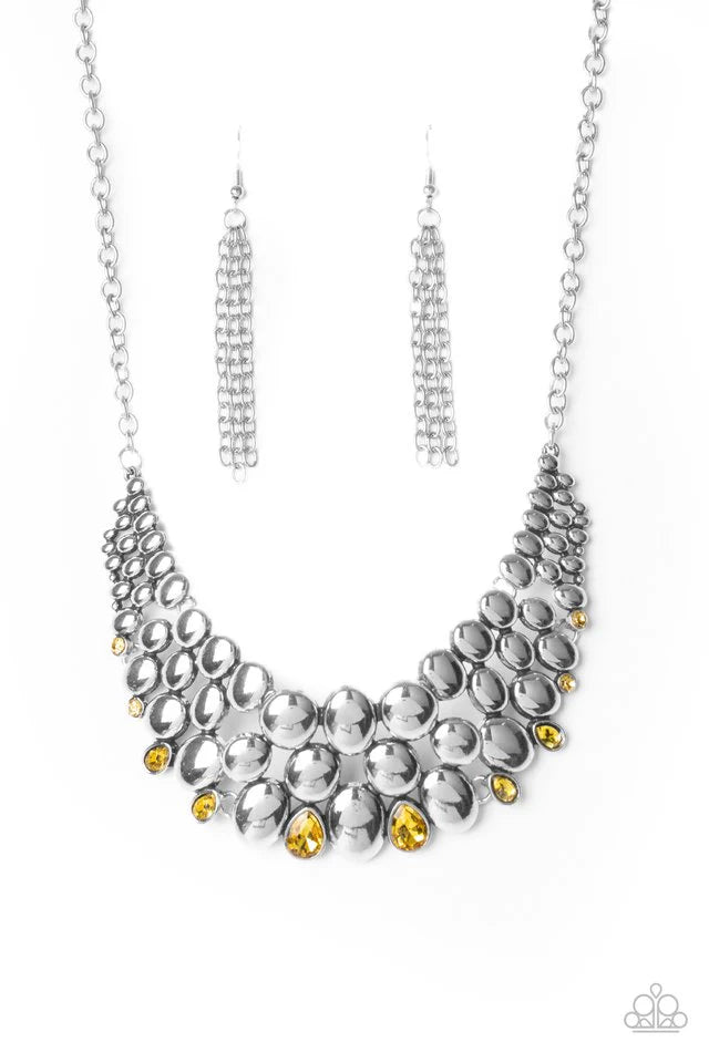 Paparazzi Necklace ~ Powerhouse Party - Yellow