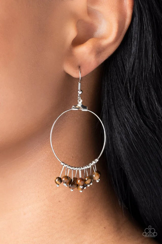 Paparazzi Earring ~ Free Your Soul - Brown