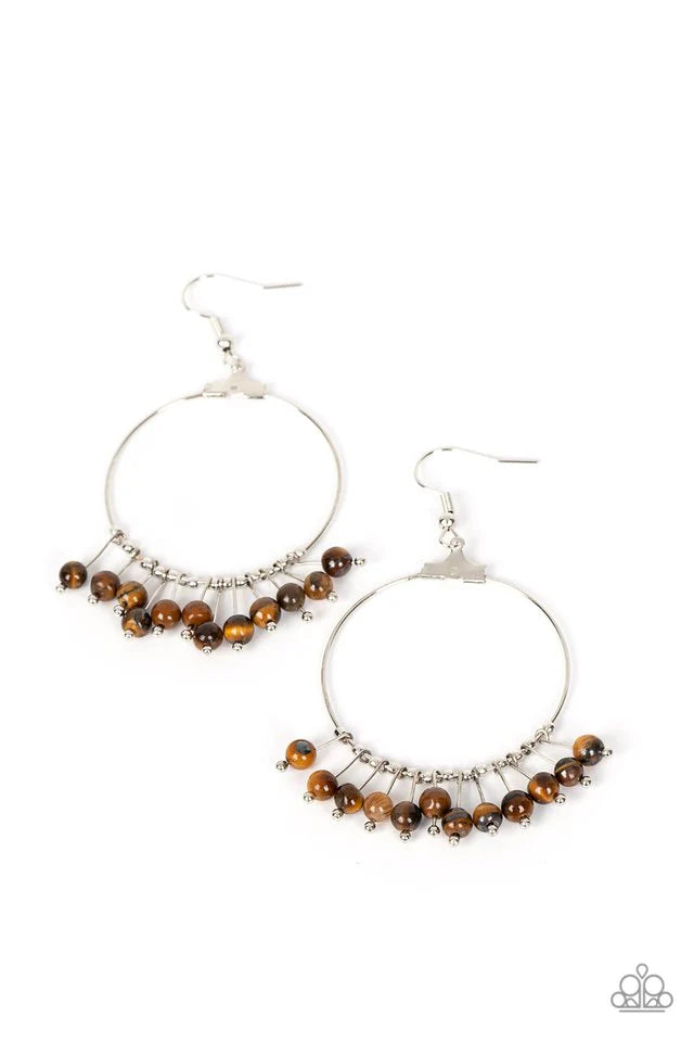 Paparazzi Earring ~ Free Your Soul - Brown