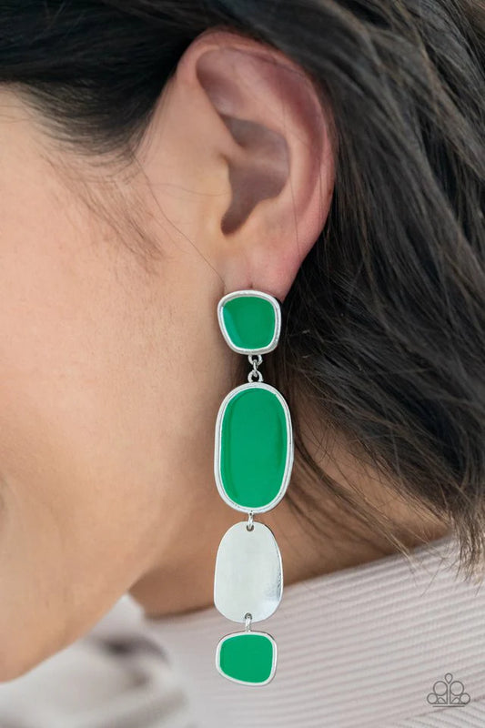 Paparazzi Earring ~ All Out Allure - Green