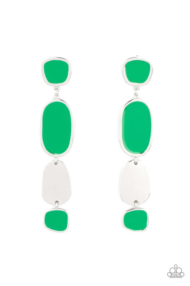 Paparazzi Earring ~ All Out Allure - Green