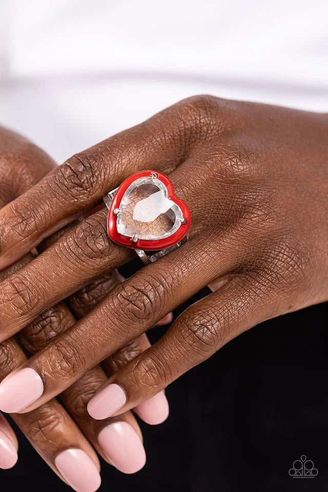 Paparazzi Ring ~ Hallmark Heart - Red