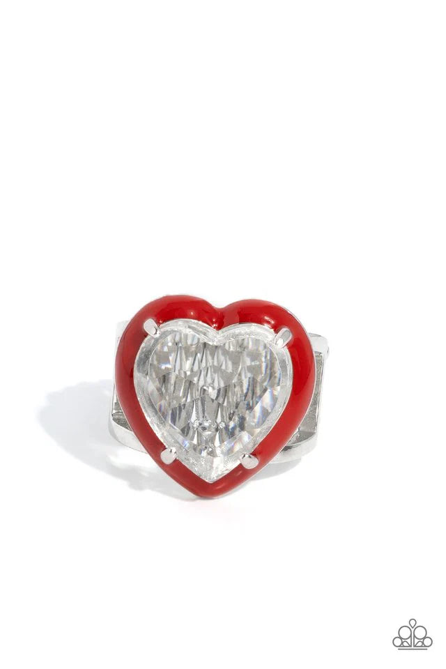 Paparazzi Ring ~ Hallmark Heart - Red