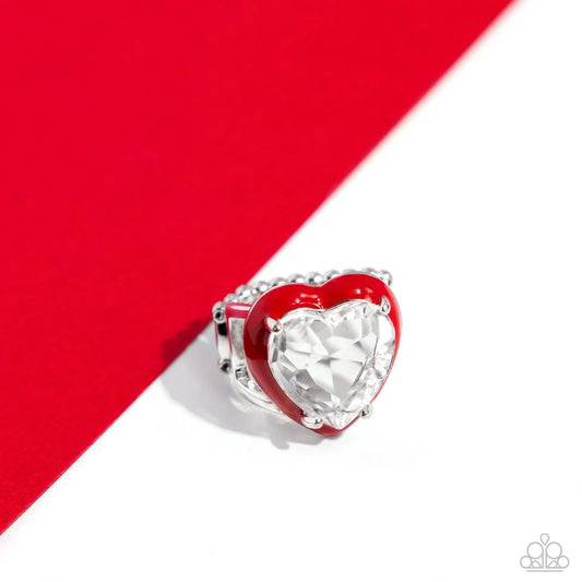 Paparazzi Ring ~ Hallmark Heart - Red