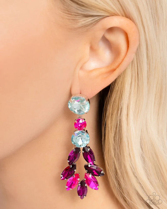 Paparazzi Earring ~ Cascading Cache - Multi