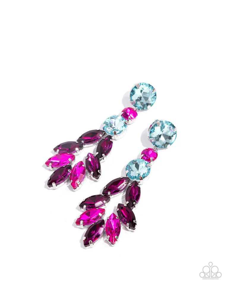 Paparazzi Earring ~ Cascading Cache - Multi