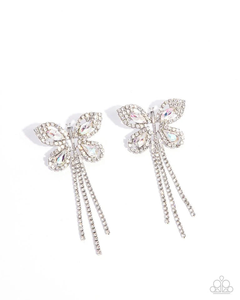 Paparazzi Earring ~ Next SOAR - White