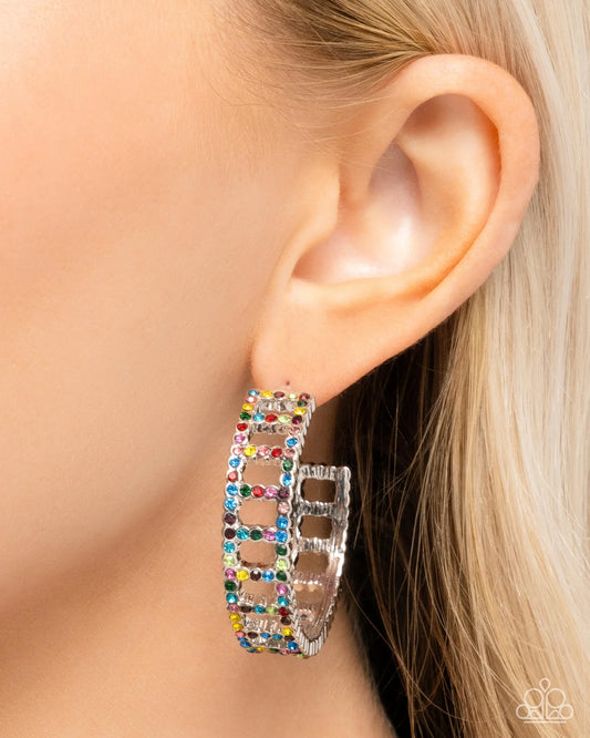 PAPARAZZI "BRIDGING BRILLIANCE" MULTI POST EARRINGS