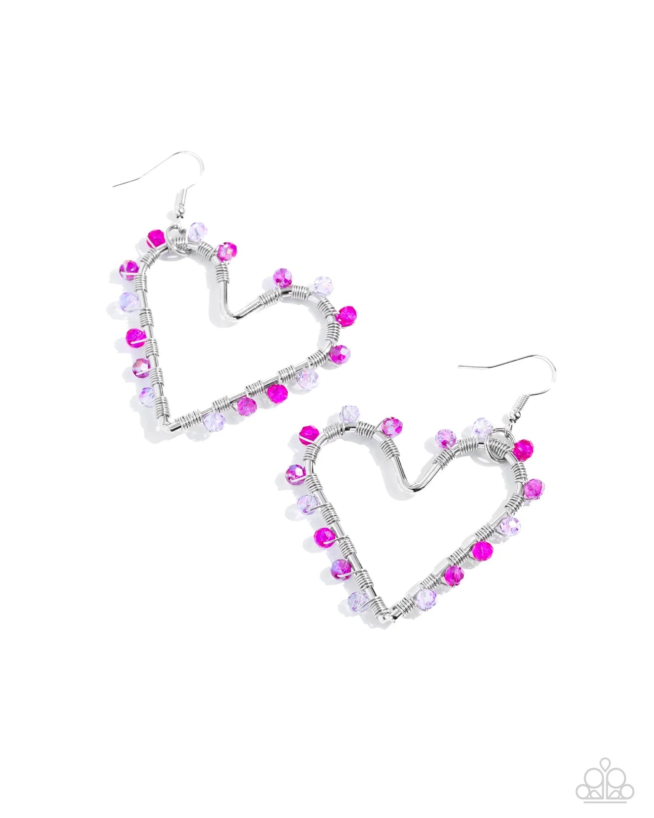 PAPARAZZI "HEART OF YOUR WORLD" PINK EARRINGS