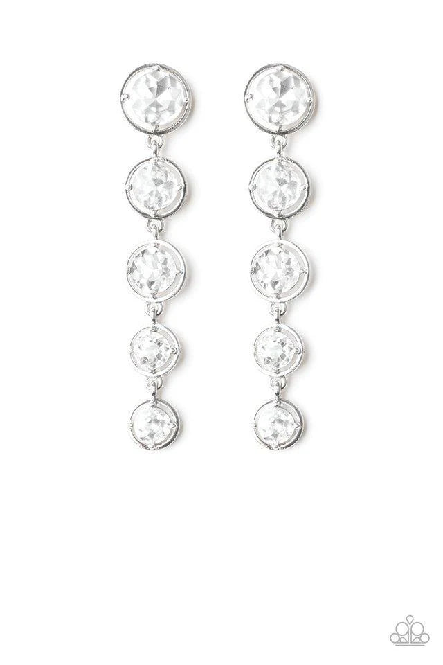 Paparazzi Earring ~ Drippin In Starlight - White