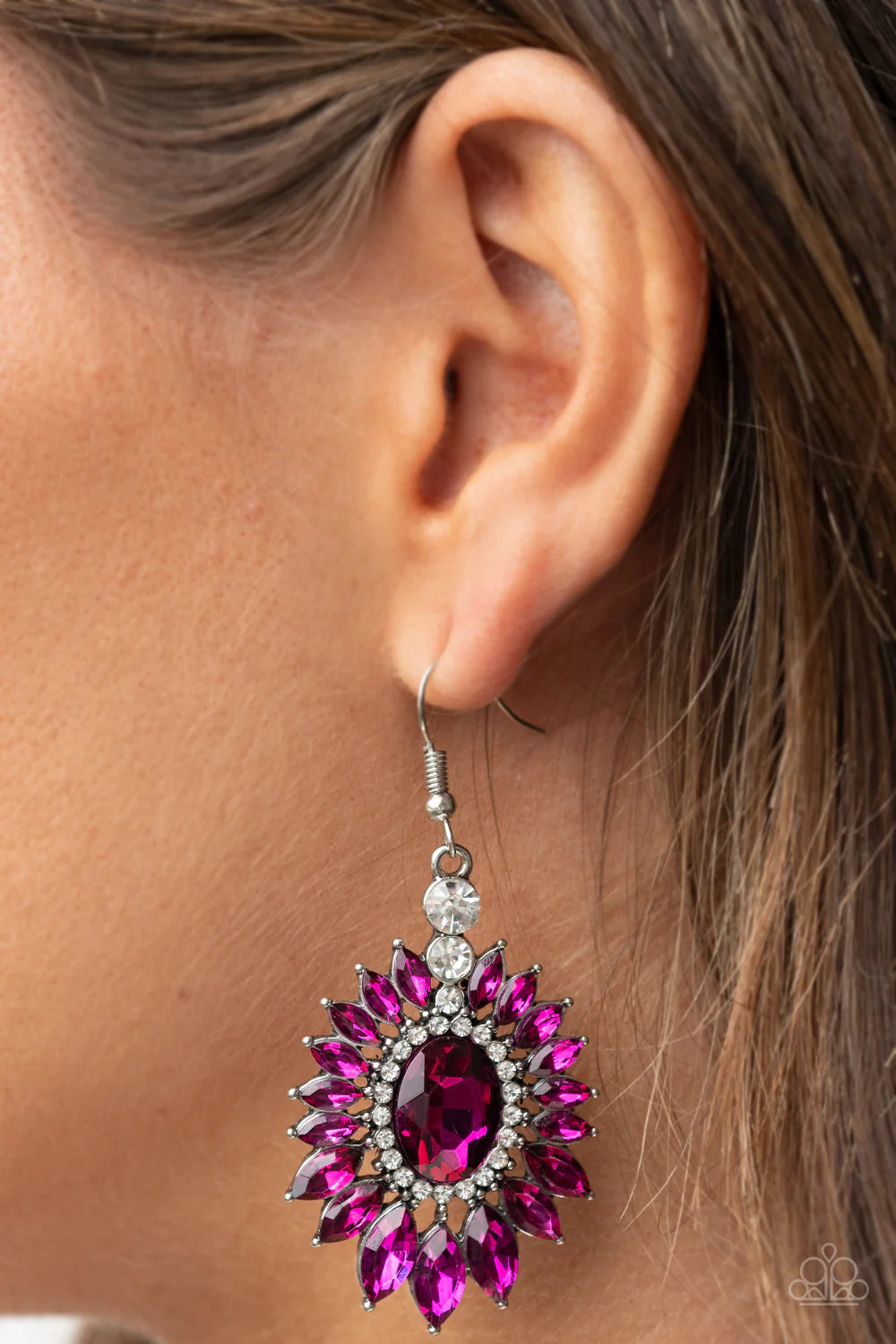 PAPARAZZI "BIG TIME TWINKLE" PINK EARRINGS