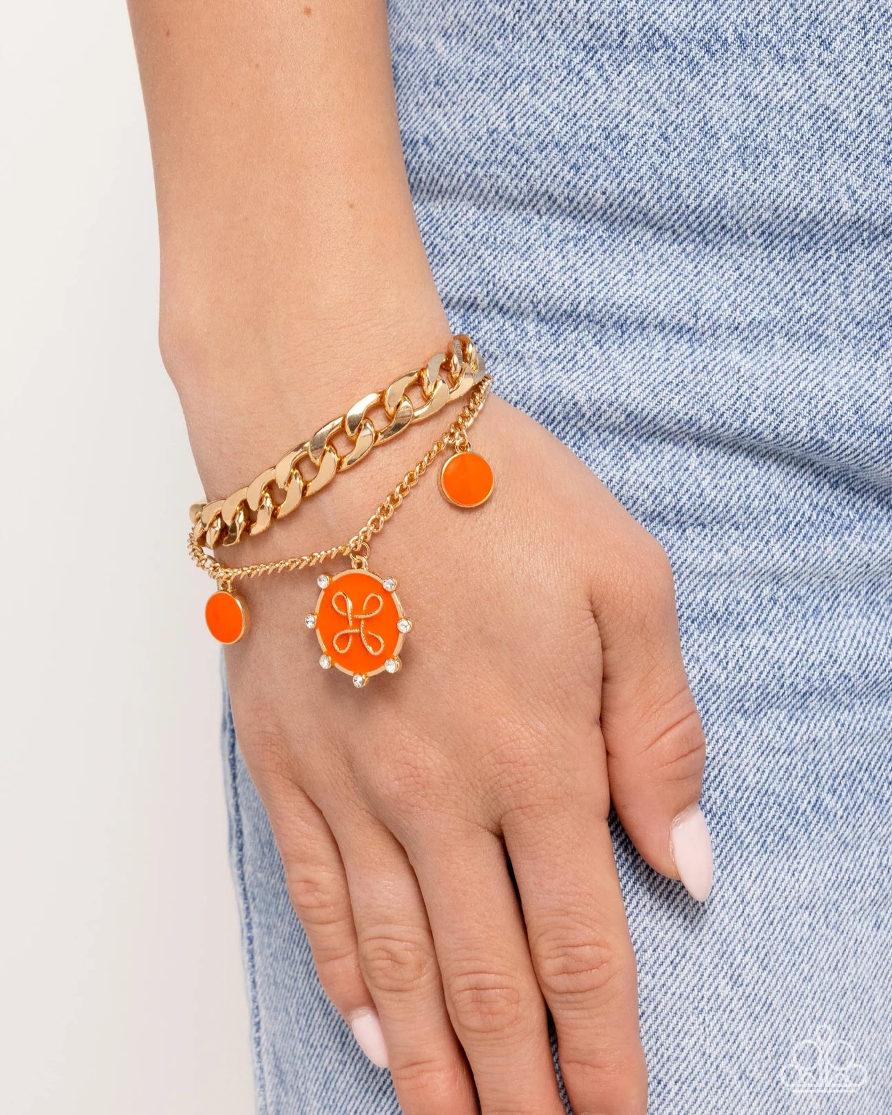 PAPARAZZI "PREPPY PRESENT" ORANGE BRACELET