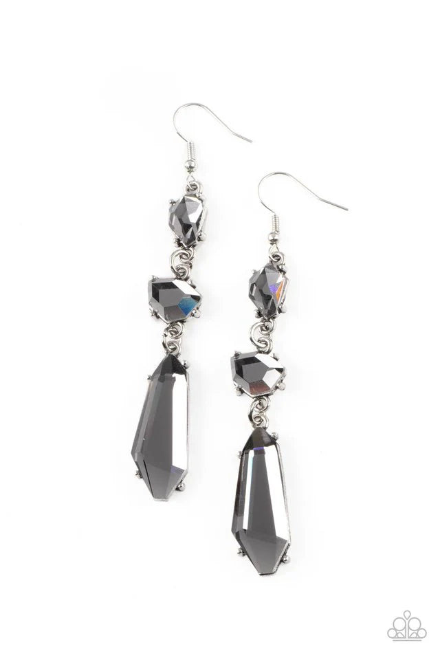 Paparazzi Earring ~ Sophisticated Smolder - Silver