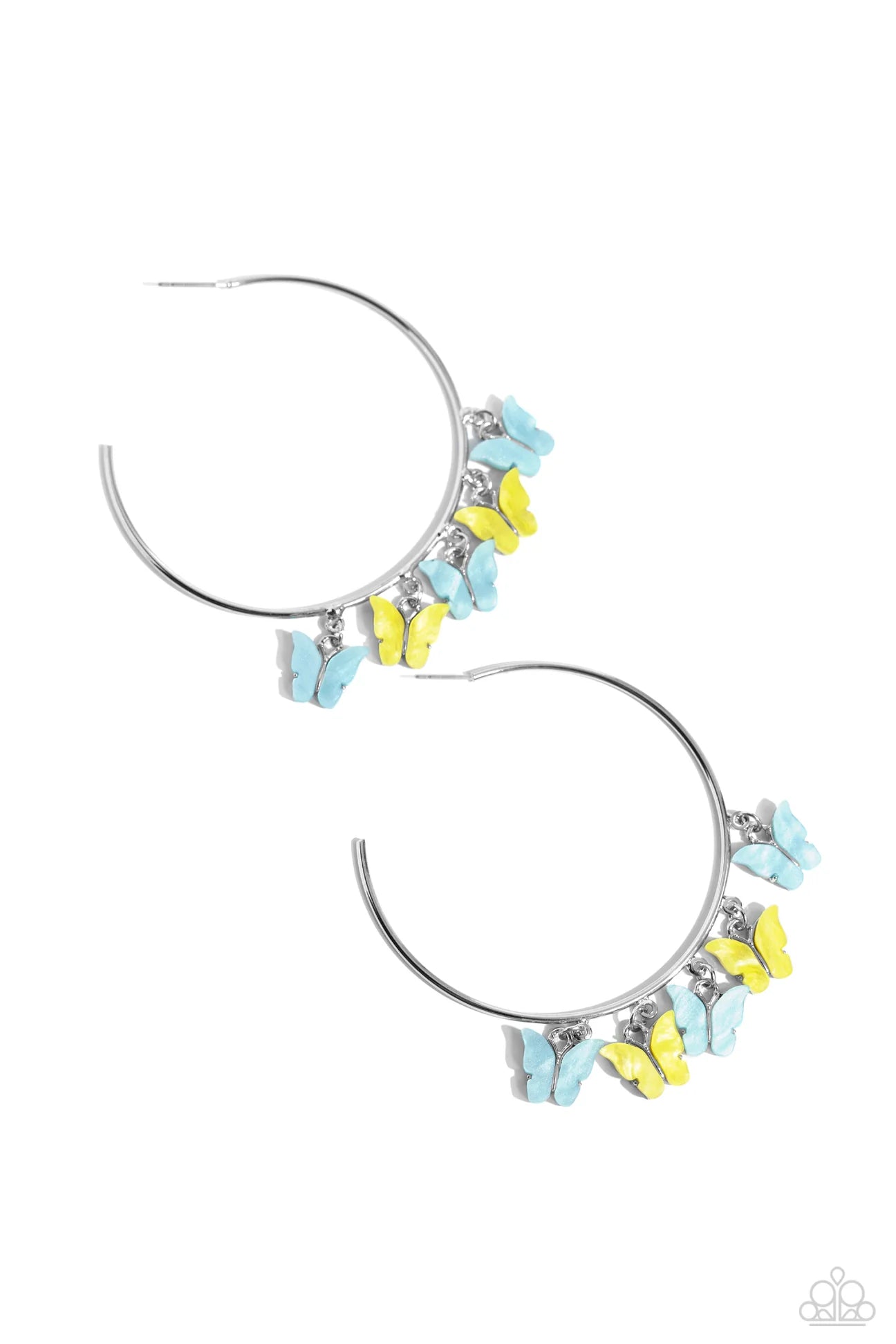 PAPARAZZI "BEMUSING BUTTERFLIES" BLUE POST EARRINGS