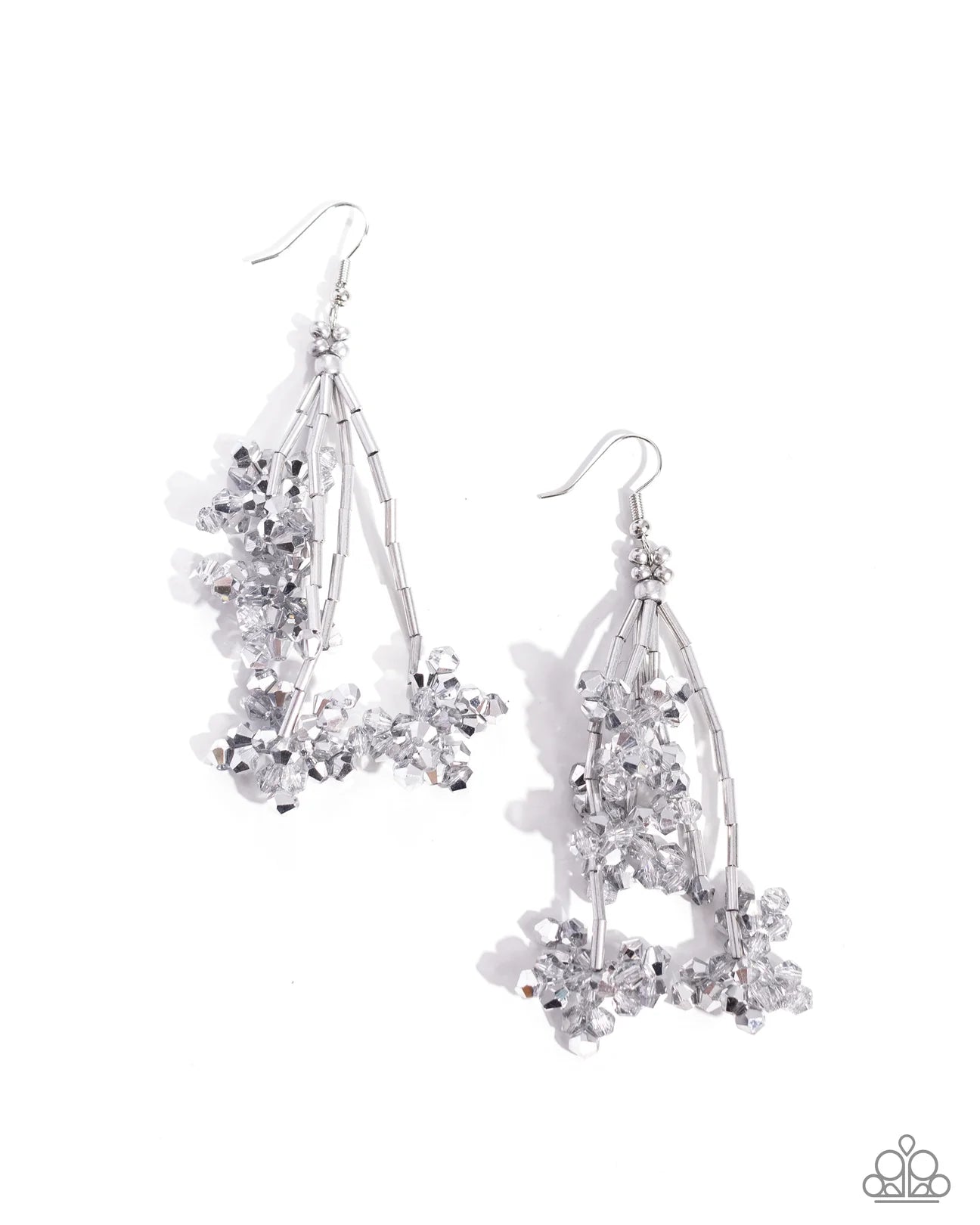 Petaled Precipitation - Silver Earrings - Paparazzi Accessories