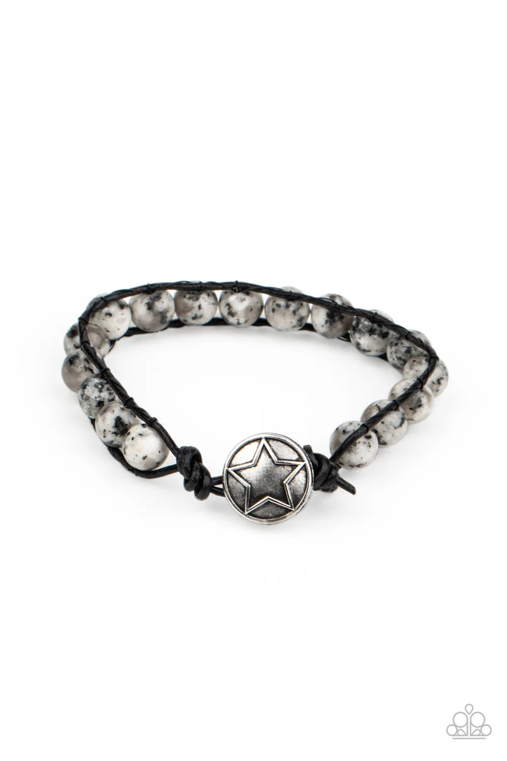 PAPARAZZI "HOMESPUN STONES" WHITE BRACELET