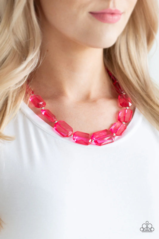 Paparazzi ICE Versa - Pink Necklace