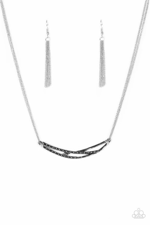 Paparazzi  Moto Modern - Silver  Necklace