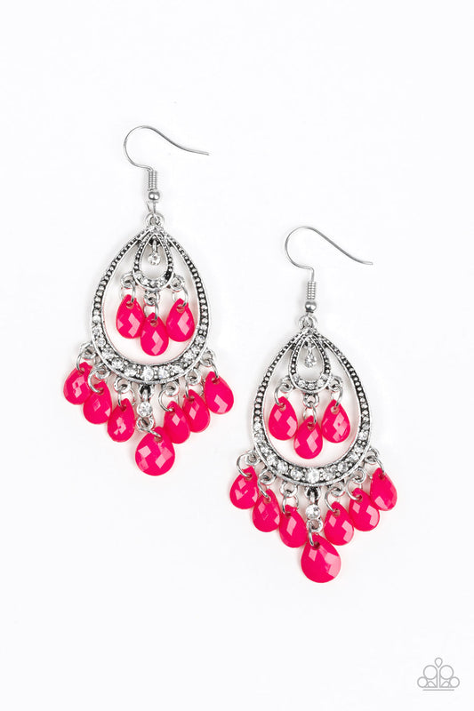 Paparazzi  Gorgeously Genie - Pink  Earrings