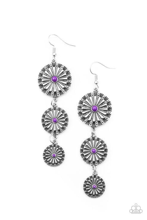 Paparazzi  Festively Floral - Purple  Earrings