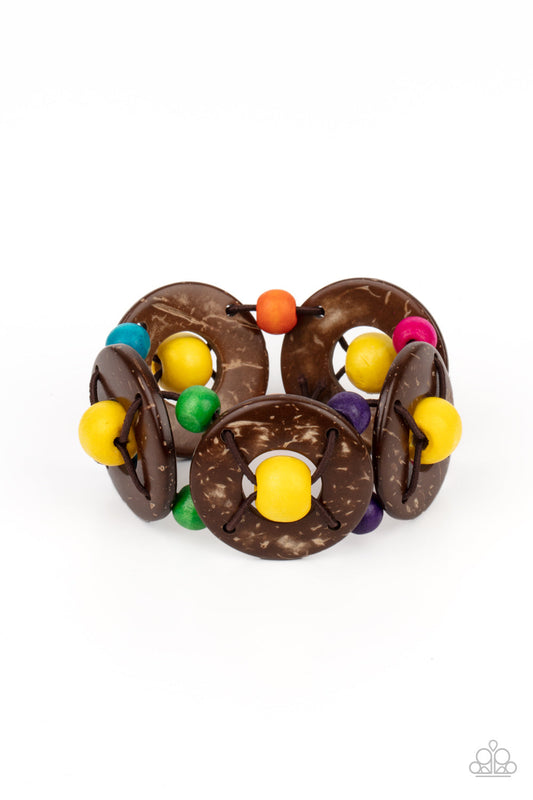 Paparazzi Island Adventure - Multi Wood Bracelet