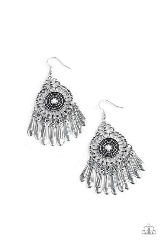 PAPARAZZI "DREAM A LITTLE DREAMCATCHER" WHITE EARRINGS