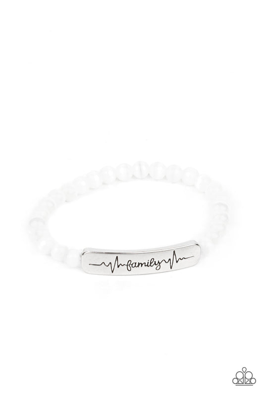 Family is Forever - White Bracelet - Paparazzi Accessories