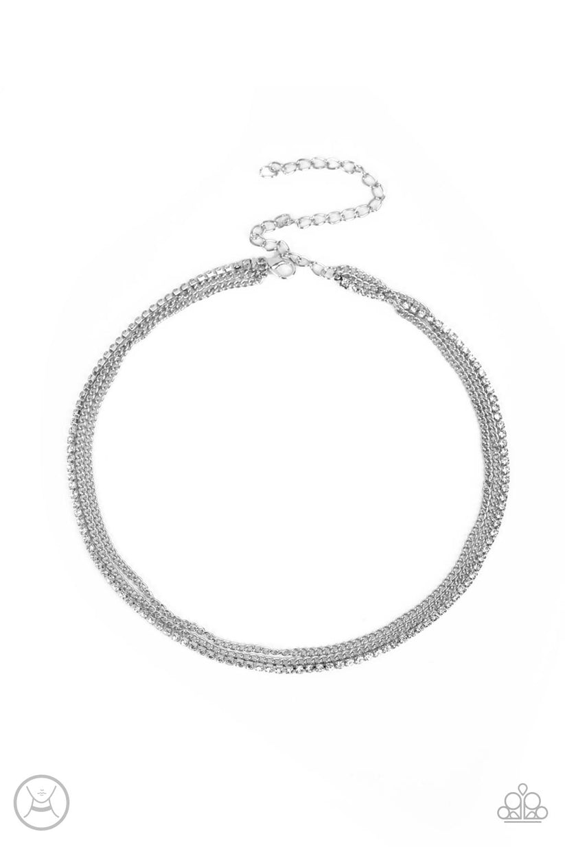 Paparazzi Necklace ~ Glitzy Gusto - White