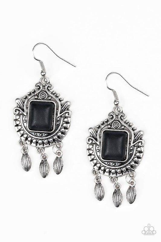 Open Pastures - black - Paparazzi earrings