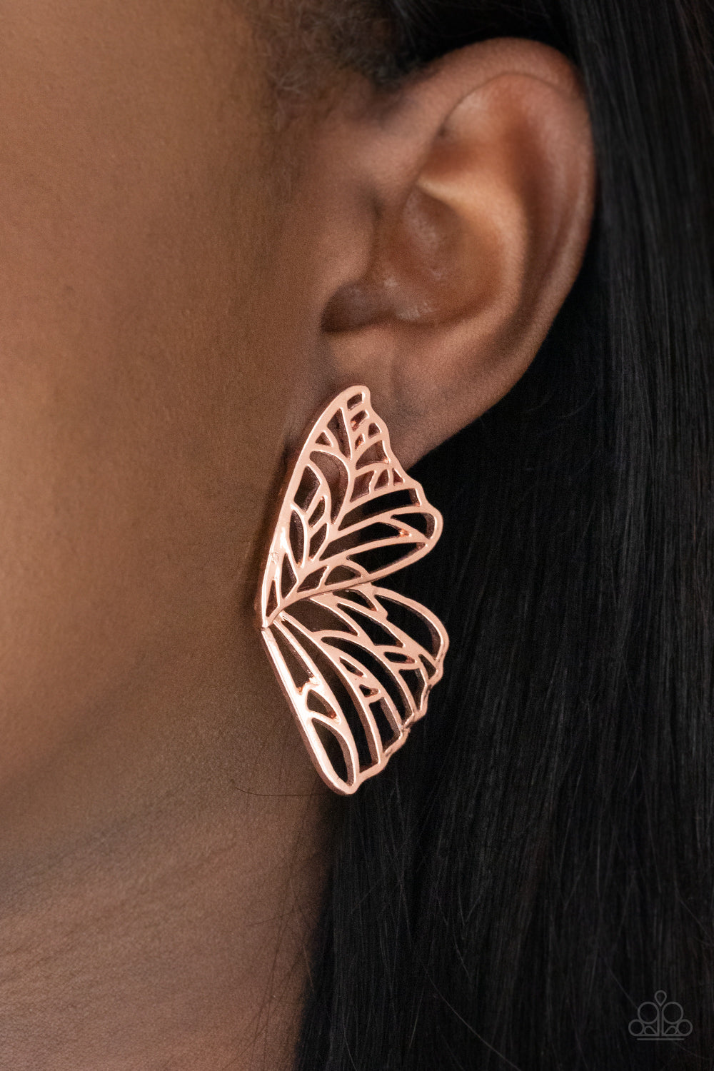 Butterfly Frills - copper - Paparazzi earrings