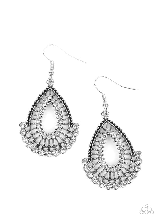 Castle Collection - white - Paparazzi earrings