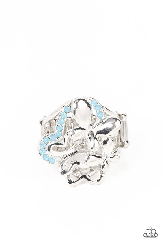 Fluttering Flashback - blue - Paparazzi ring