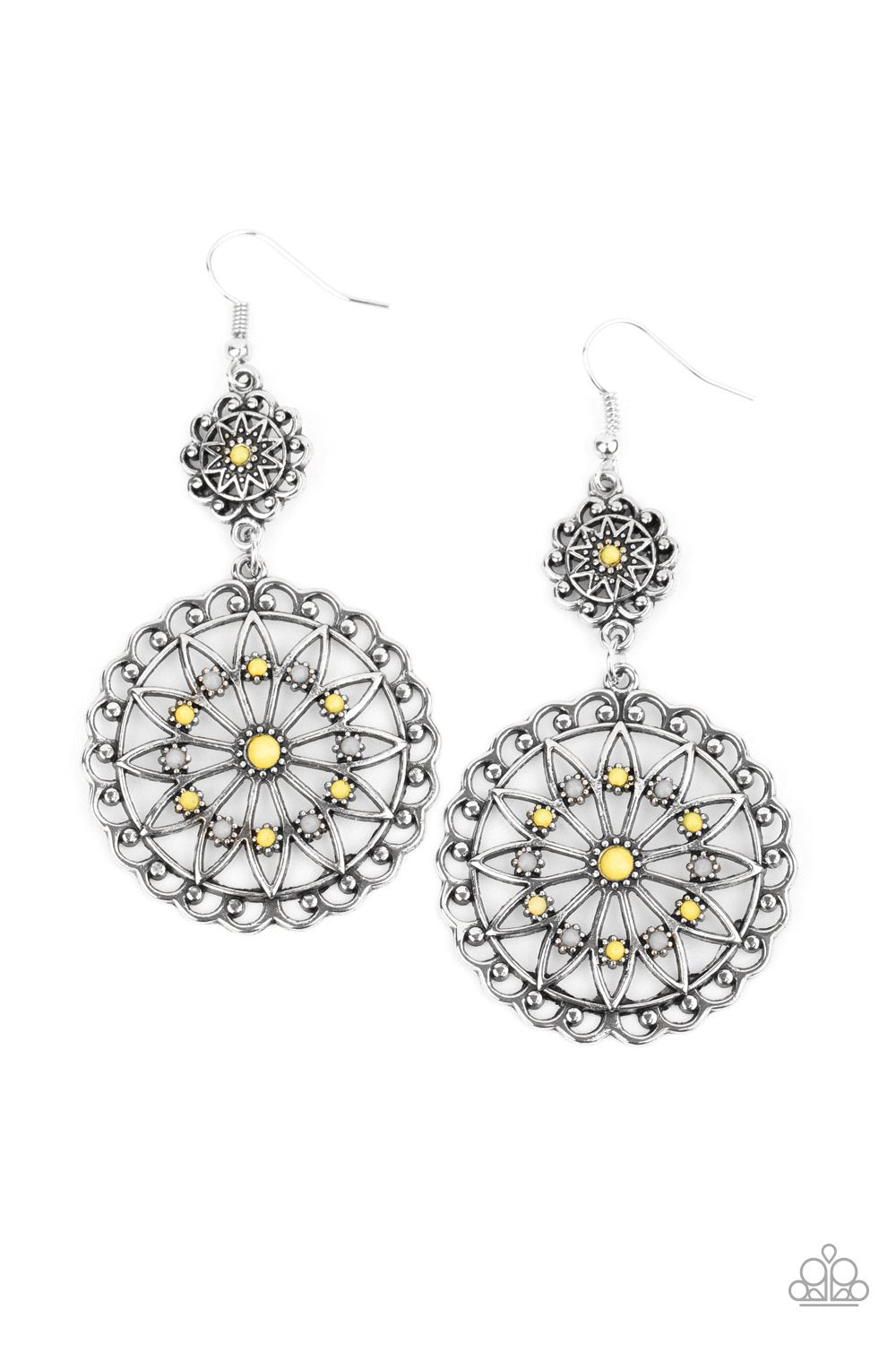 Paparazzi Beaded Brilliance - Yellow - Earrings