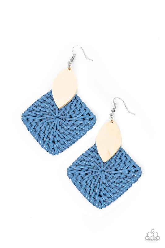 Sabbatical WEAVE - blue - Paparazzi earrings