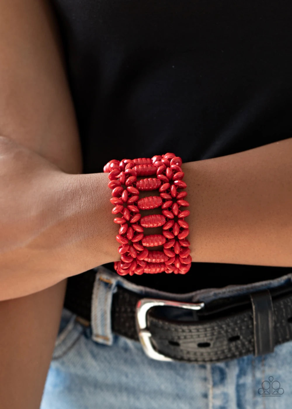 Fiji Flavor - Red Wood Bracelet-Paparazzi