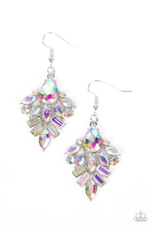 Paparazzi Accessories: Stellar-escent Elegance - Multi Iridescent Earrings