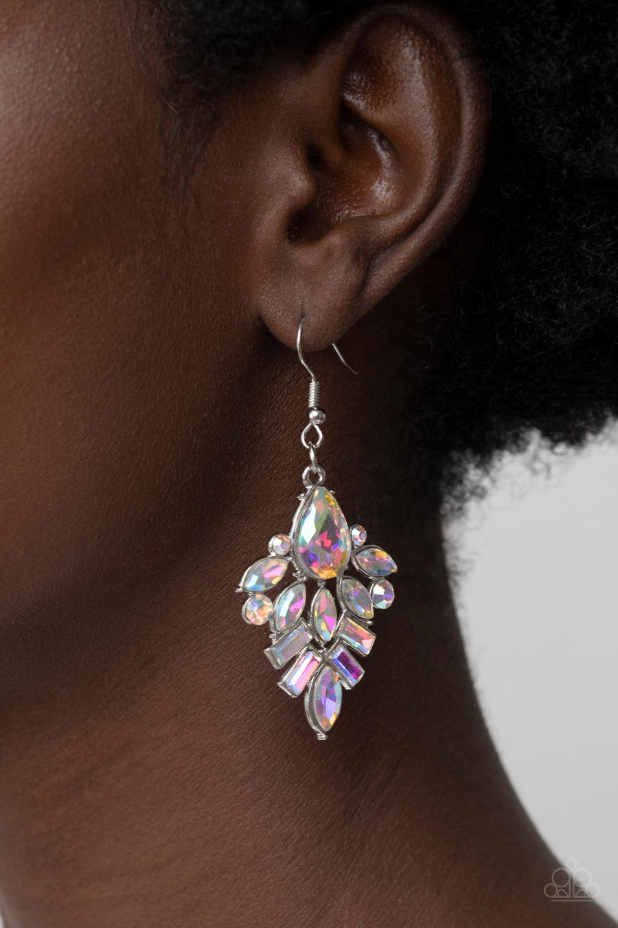 Paparazzi Accessories: Stellar-escent Elegance - Multi Iridescent Earrings